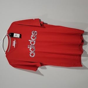 NWT red Adidas Go-To Performance Tee L